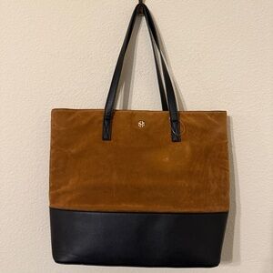 Mark & Hall Suede Brown Tote Bag w/ Matching Toiletry Bag